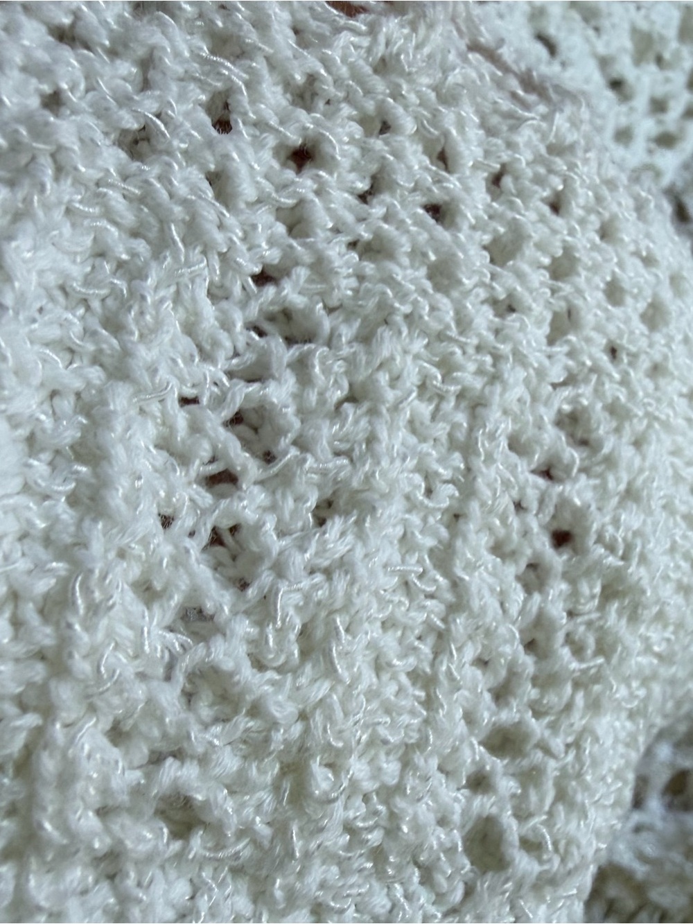 Tommy Bahama White Crochet Open Knit Swim Cover Up Tunic V-Neck Size L - Picture 5 of 6